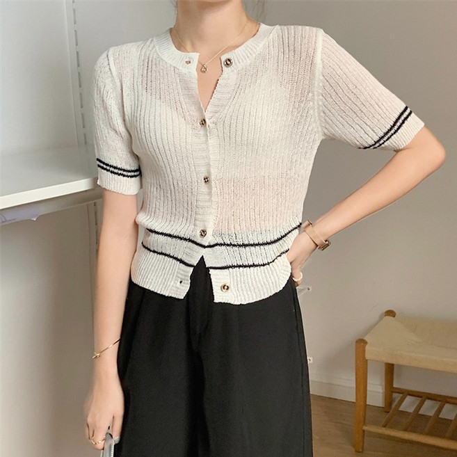 아이엠몽 여성용 자리아 그물 니트 가디건