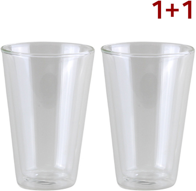 더블월 이중글라스 유리컵 400ml 2개입 세트 카페 아메리카노컵 에이드컵, 2개, 투명