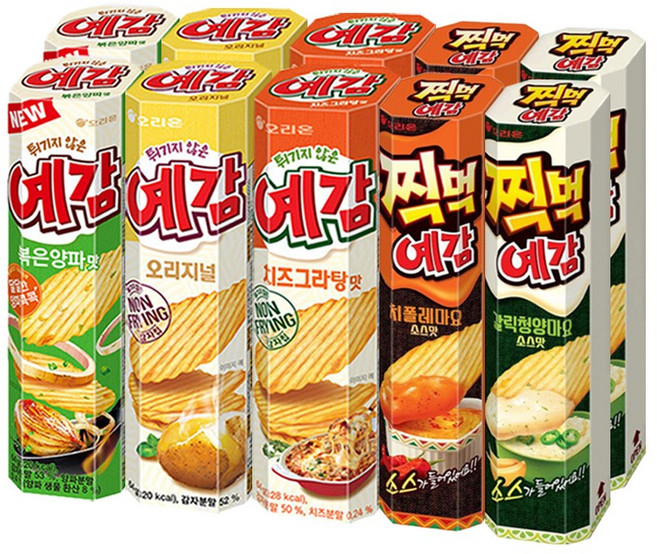 예감 5종 오리지널+볶은양파+치즈그라탕 64g+찍먹 치폴레+갈릭청양마요 76g, 2세트, 344g