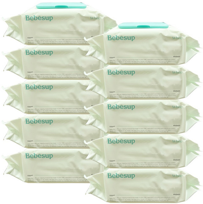 베베숲 화이트 물티슈, 10개, 80개입, 288g