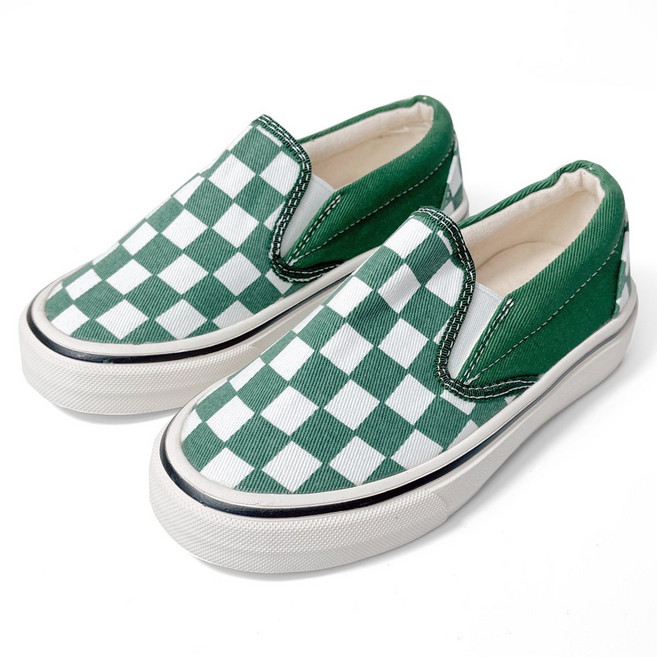 아동슬립온 체크 스쿨 학생화 운동화 키즈 스니커즈