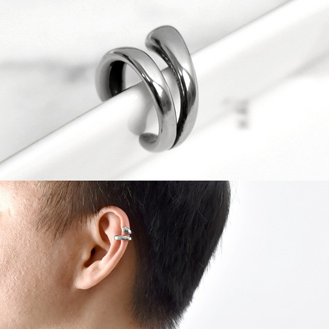 鋼製雙線條耳骨夾