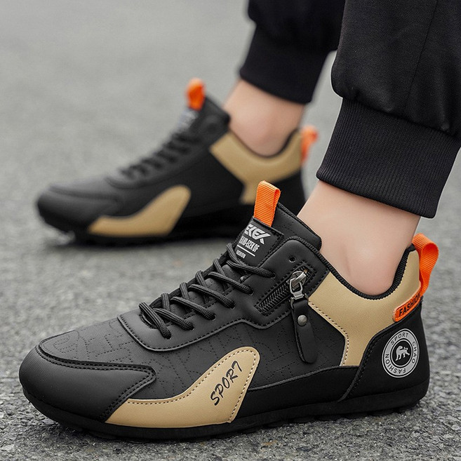 JLVJ 남성 스니커즈 발편한 남자 미끄럼 방지 경량 워킹화