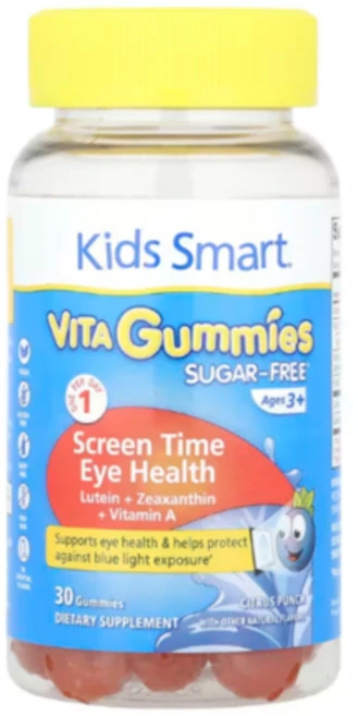 Kids Smart Smart® Vita 구미젤리 스크린 타임 눈 건강 무설탕 만 3세 이상 시트러스 펀치 구미젤리 30개 Smart (키즈 스마트), 1개, 30정 - 쿠팡
