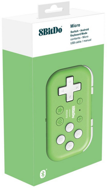 국내정발 8BitDo Micro Bluetooth Gamepad 마이크로 컨트롤러 일러스트 단축키, 그린
