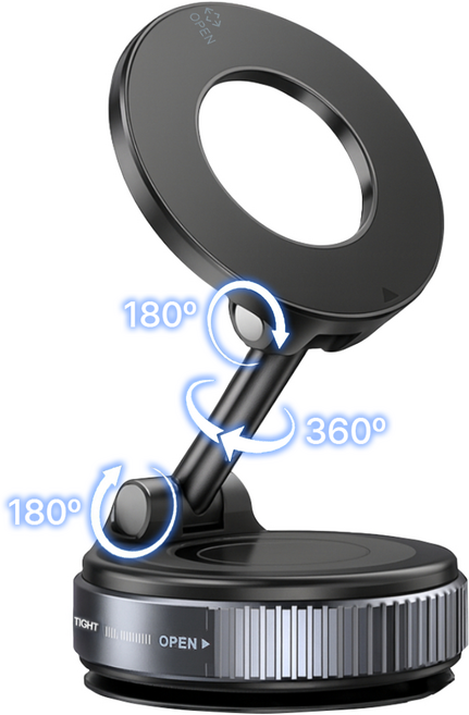 제리오스 차량용 대쉬보드형 자석 맥세이프 거치대, 블랙, 1개