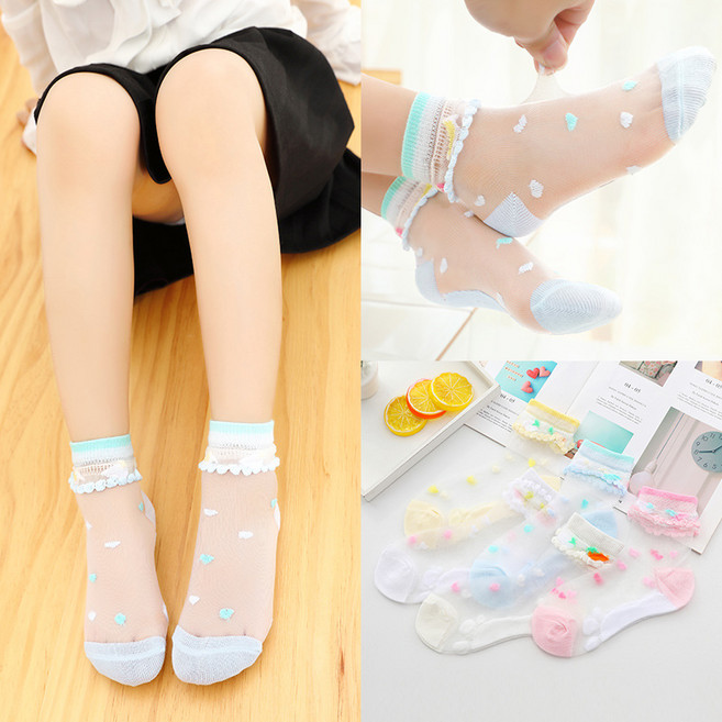 제이셀 M852 유아여아아동 크리스탈하트 양말 5켤레 세트