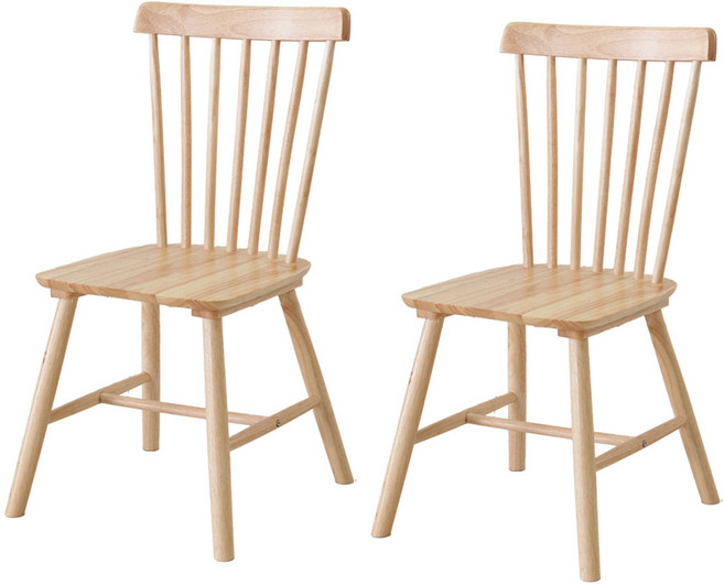 오피스엔홈 보니 친환경 원목 식탁 의자 주방가구 카페 식당, 네추럴, 2개