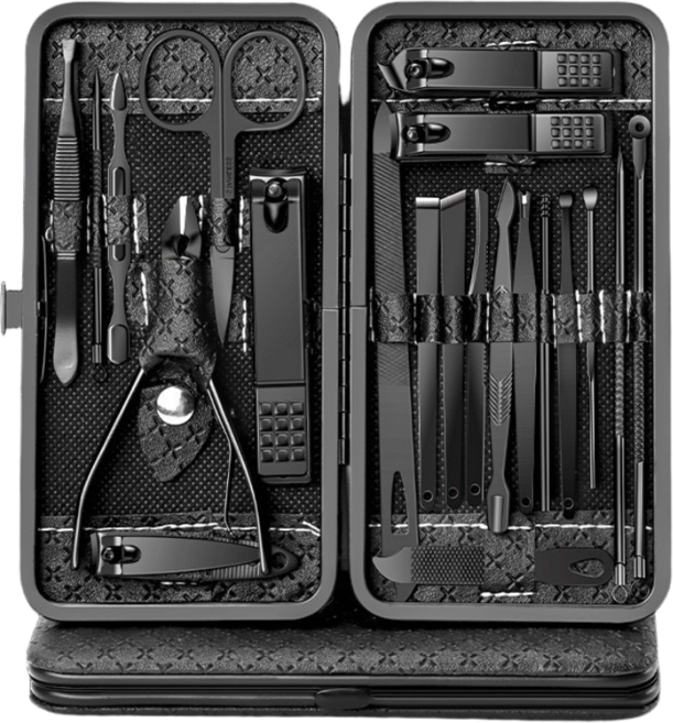 리빙닥터 프리미엄 휴대용 손톱깎이, 1세트, 블랙