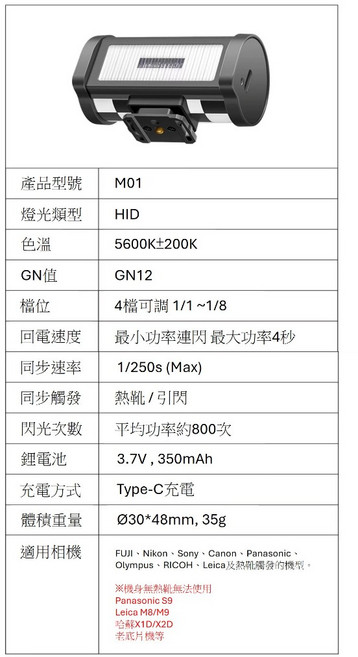TTARTISAN 銘匠 J01 膠捲造型 閃光燈, 1個, M01閃光燈