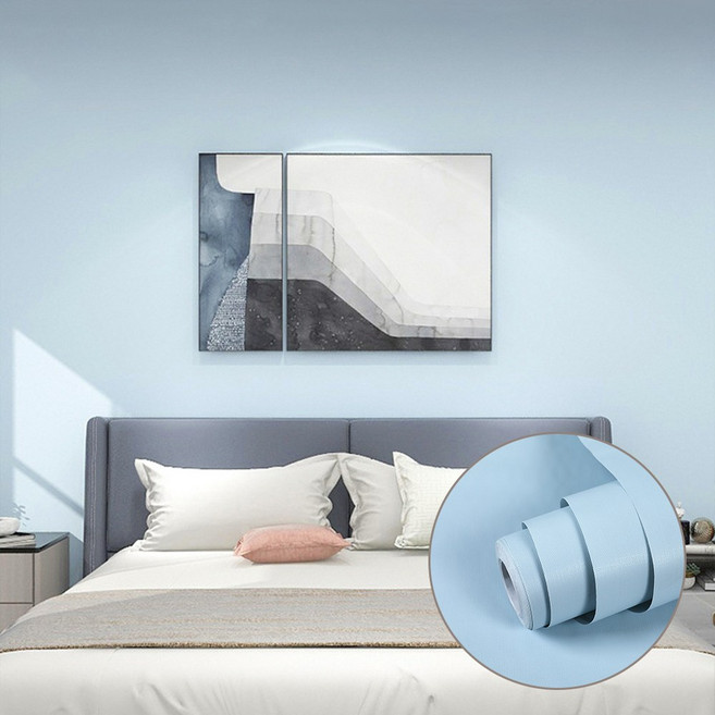 베라스코 붙이는 벽지 시트지 60cm x 10m, 라이트블루