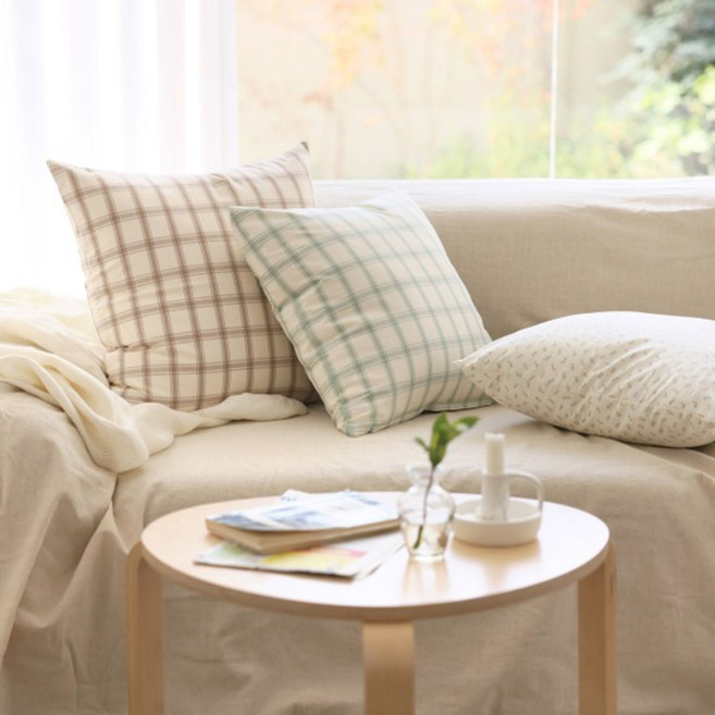 코젤 체크 모던 쇼파 쿠션커버 순면 사각 디자인 소파 쿠션 3type / 5size