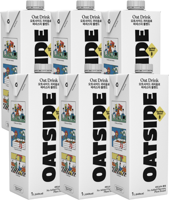 오트사이드 귀리음료 바리스타 블렌드, 1L, 12개