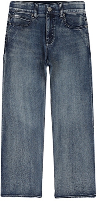 [잠뱅이] 여성 오비안밴드 올브러쉬 워싱 와이드 데님 팬츠 다크블루