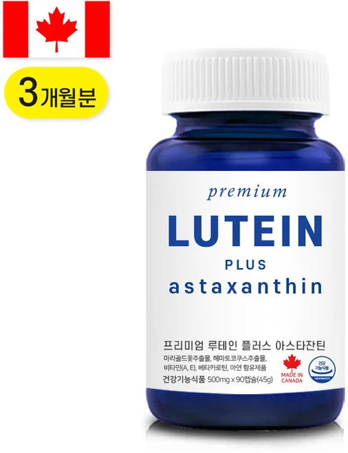 캐나다 프리미엄 루테인 아스타잔틴 지아잔틴 3개월분 90캡슐 내추럴영, 1개, 90회분 - 쿠팡