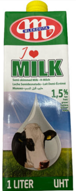 믈레코비타 아이러브밀크 1.5% 저지방 멸균우유, 1L, 2개