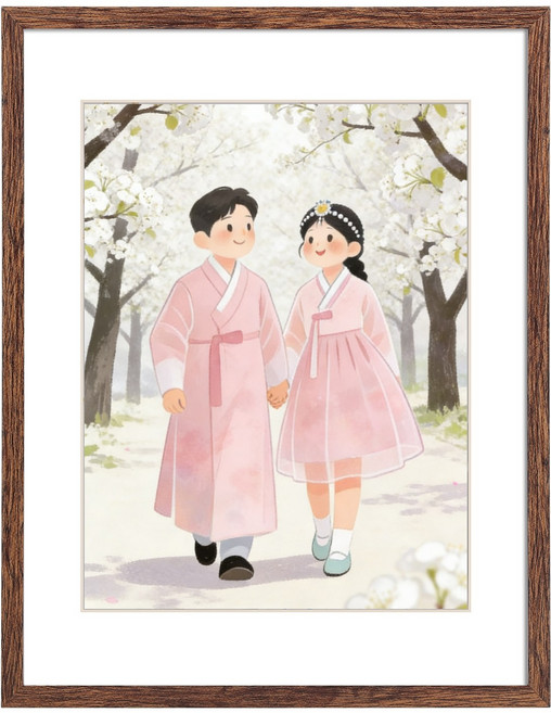 매트액자 대형 액자 프레임 거실 결혼 액자 벽걸이 탁상용, 1개, 브라운