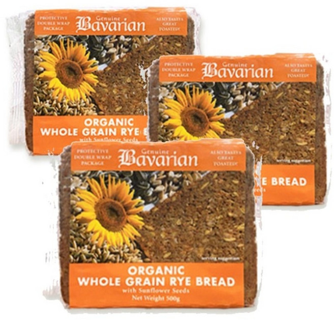 550년 전통 독일 슐렌더 바바리안 유기농 천연발효 해바라기씨 호밀빵 (500g x 3개), 500g