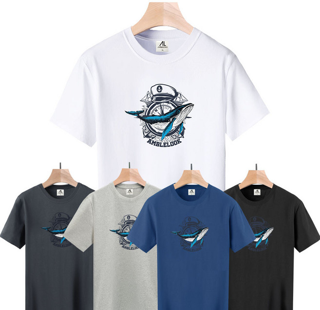 엠블룩 프리미엄 반팔티 고래의꿈 남성 여성 빅사이즈 면스판 프린팅 단체 커플룩