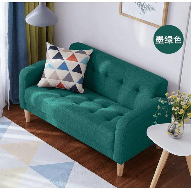 패브릭 2인용 쇼파 기능성 모듈 거실 원룸 편안한 가정용 대기실 소파 스윙, N. 짙은 녹색