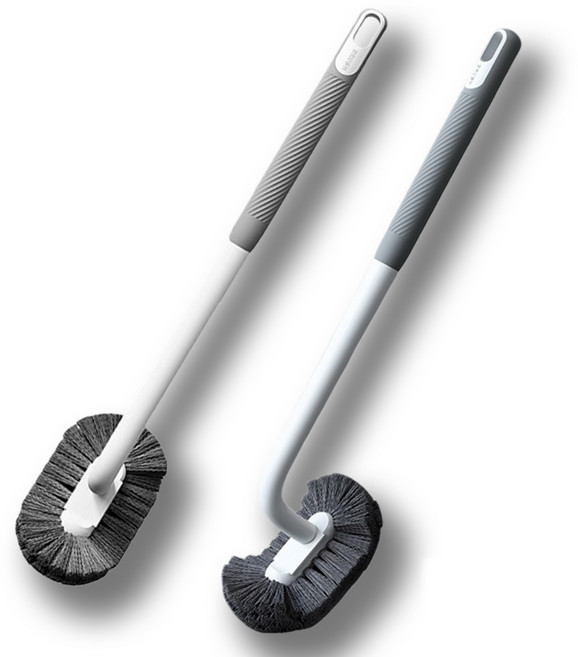 에디룸 커브 화장실 변기 청소솔, 라이트 그레이, 2개