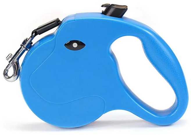 부테일리 길이의 고양이강아지 머리 모양 애완동물 목줄 길이 조절 튼튼하고 잡기 쉬움, 1개, 색상: 3. Blue(5m)