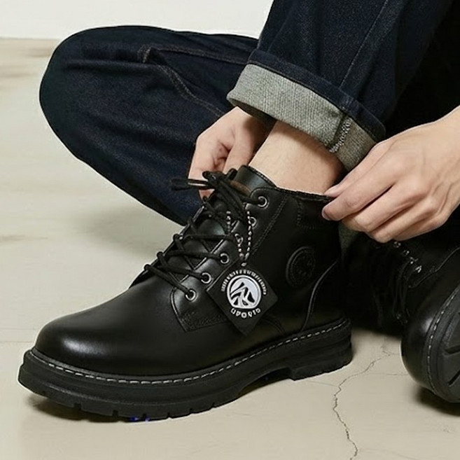 에스비피 남성 키높이 4.5cm 캐주얼 워커 하이탑 미들 통굽 작업화 웰트화 부츠