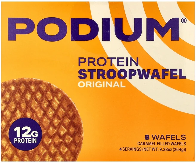 Podium Nutrition 단백질 스트룹와플 와플 8개 264g(9.28온스), Original, 264g, 1개 - 쿠팡
