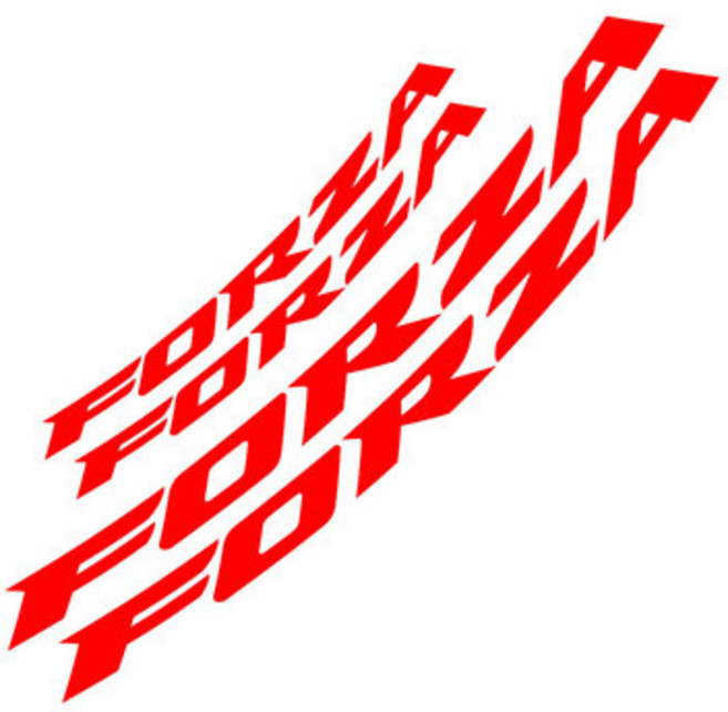 라이더무드 포르자350 300 리플렉티브 휠 스티커 빛 반사 튜닝 타이어 반사 데칼 필름 DIY 방수, 포르자 레터링 레드, 1개