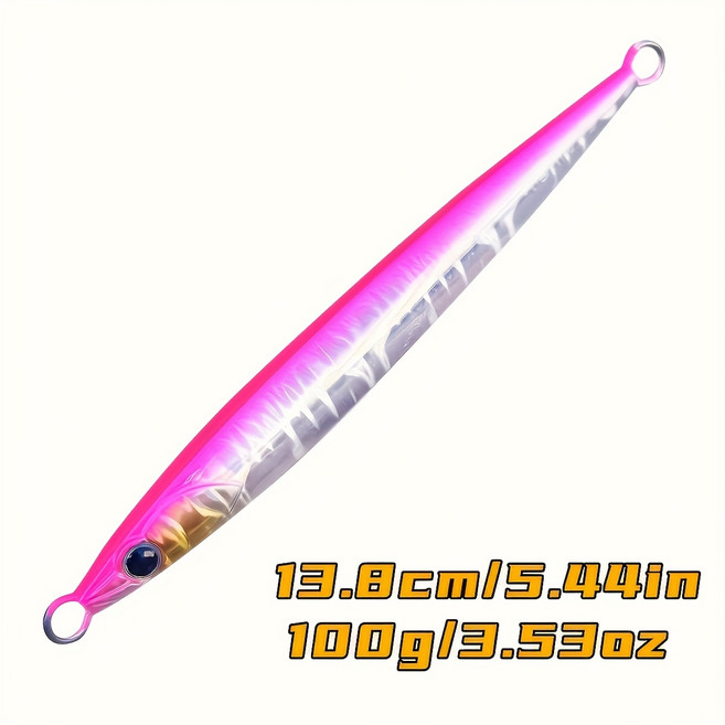 베이트샵 패스트 크롬 100g 빅게임전용 메탈지그 삼치 농어 지깅 용메탈 유혹 롱 낚시철판 배가 철판을 낚다 금속 지그 금속 어업 지그, 1개, 핑크+실버