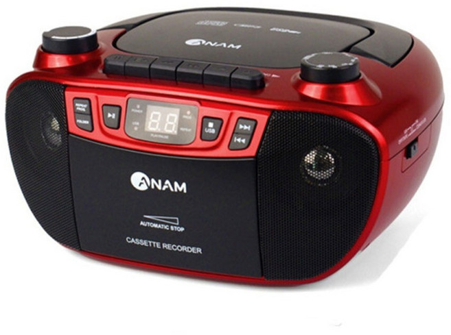 아남 포터블 카세트 테이프 CD플레이어 A-90 탁상용 라디오 MP3 플레이어 USB AUX