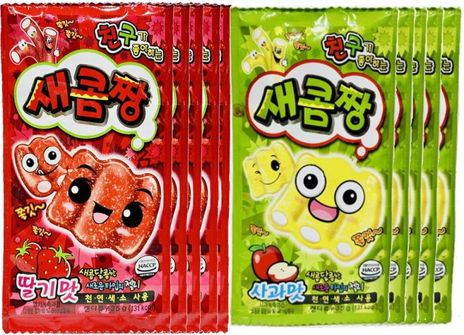 ANYTING 입 심심할 틈없는 새콤달콤 뜯어먹는 젤리 딸기맛 사과맛, 35g, 12개