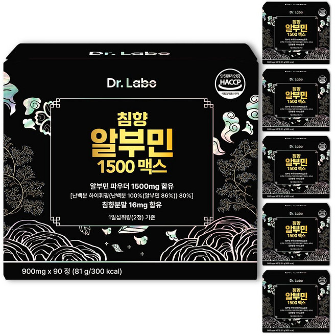 닥터라보 고함량 침향 알부민 1500 맥스 HACCP 인증, 6박스, 90정
