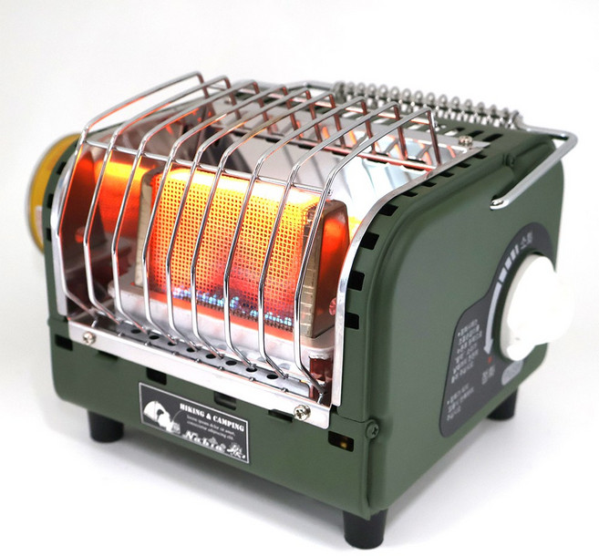 국산 나비아 휴대용 가스히터 NGH-KB1200 캠핑 차박 규브 가스히터 감성 컬러, 카키