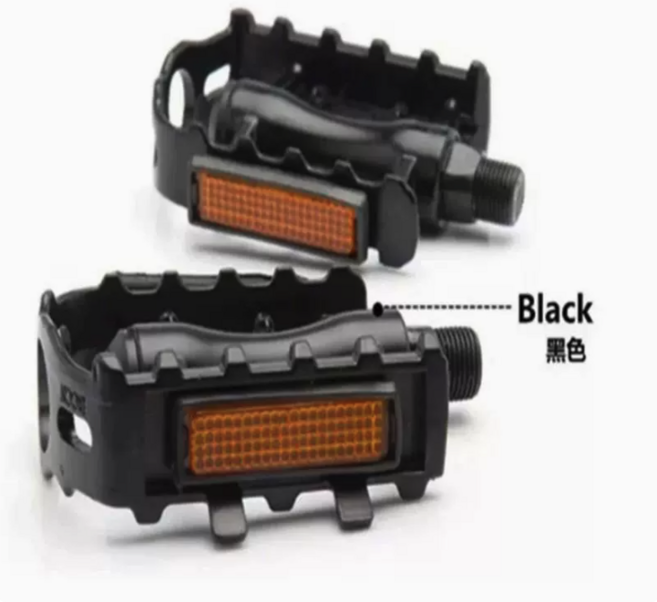 自行車踏板 經濟實用型轉動 L/R標示, 黑色-金屬款, 1套