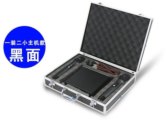 무선 마이크 하드케이스 보관함 알루미늄박스 충격방지 정리함, G. 검정+콘솔, 1개, G. 검정+콘솔
