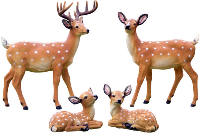 노드앤디어 야외 사슴 조형물 포토존 모형 전시 동상 조각상 인테리어, 1호 사슴 한 쌍