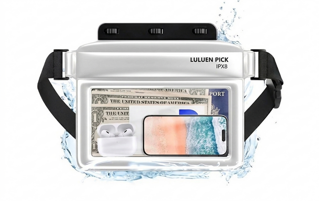 루루엔픽 다용도 대형 터치 스마트폰 방수팩 IPX8등급, 1개, 화이트