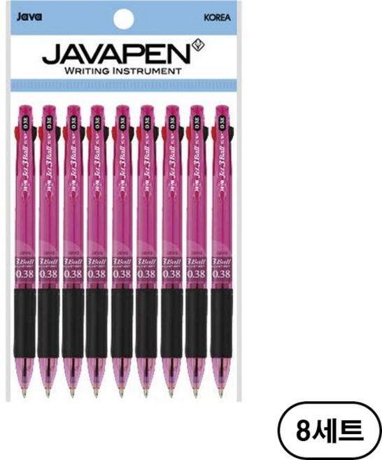 자바펜 제트3볼 3색 볼펜 0.38mm, 보라(Purple), 72개