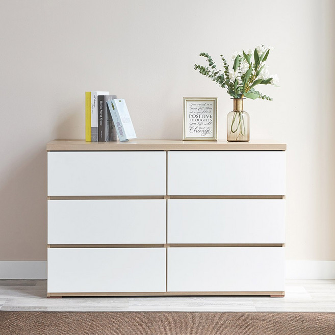 사사가구 데니얼 와이드서랍장 아카시아 서랍/수납장>>서랍장, 3단