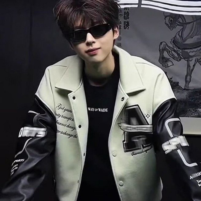 봄 가을 남성 야구 점퍼 캐주얼 간절기 상의 아우터 루즈핏 블루종 코트 오버핏 빈티지 남여공용 야구복 점퍼 LPC