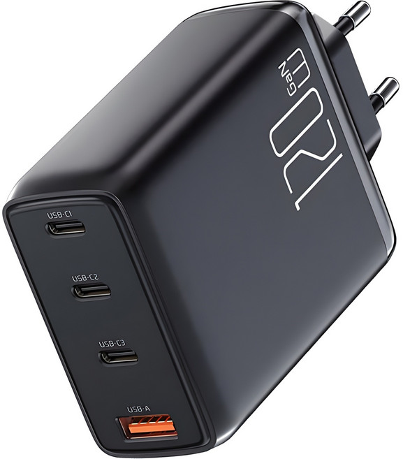 맥도도 GaN PD3.0 PPS 120W 초고속 4포트 멀티 충전기 TR257-AKR, 블랙, 1개