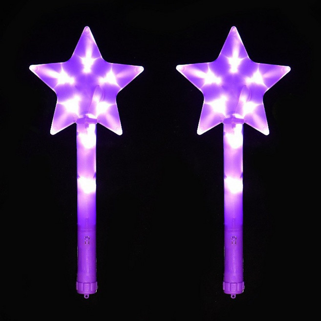 작은별이벤트 LED콘서트 파티 학예회 응원봉, 2개, 왕별 퍼플