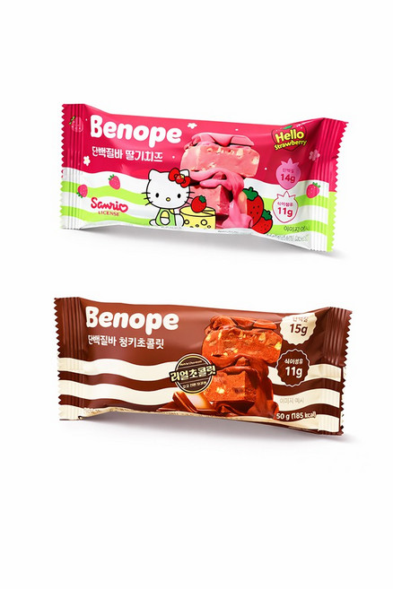 베노프 단백질바 딸기치즈 + 청키초콜릿 혼합구성, 40개, 50g