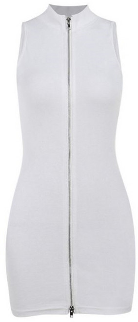 집업 원피스 민소매 미니 스커트 클럽룩 이벤트룩 남친룩 리버스 지퍼 원사이즈 국내