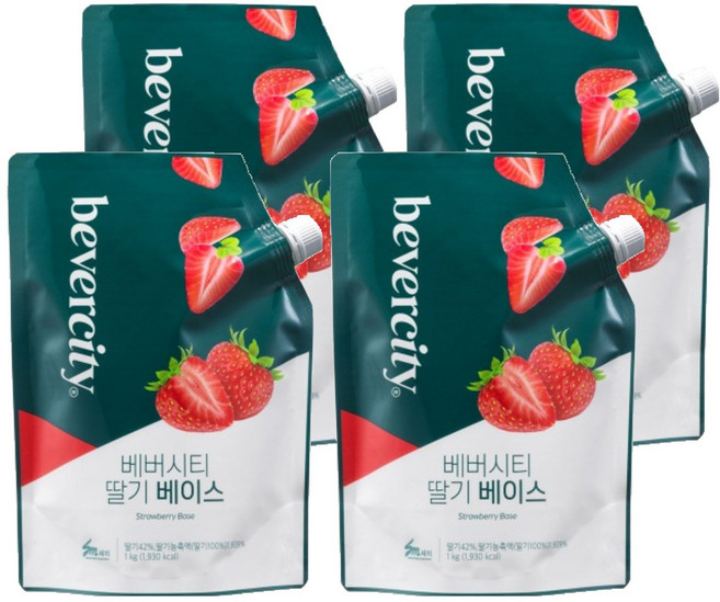 베버시티 딸기 베이스 1000g, 1kg, 4개