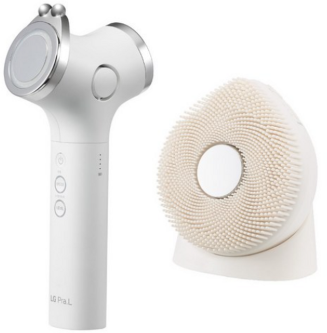 LG프라엘 인텐시브 멀티케어 + 워시팝 초음파 클렌저 2종 세트, BLP1+BCP2a, 플래티넘 화이트
