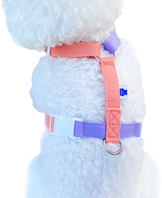 콕펫 강아지 H 하네스 앞섬방지 가슴줄, 샐먼핑크, 1개