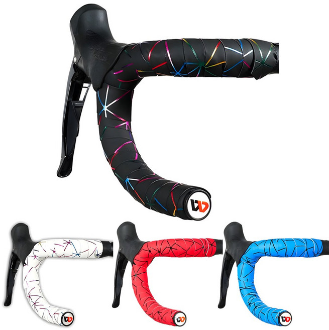 BTR 자전거 바테잎 핸들바 그립 테이프 거미줄, 1개, 거미줄(블랙)