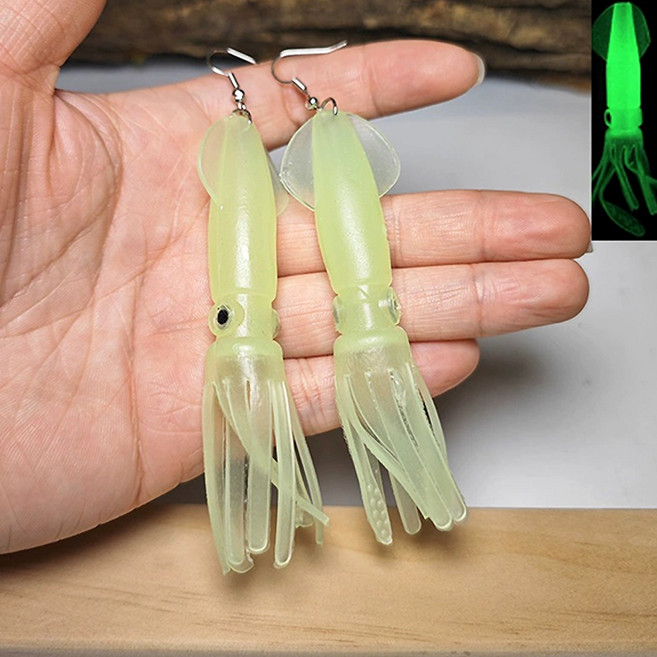 보냄 쓸데없는 선물 웃긴 오징어 키링 투명 어항 가방 참장식 열쇠고리 키홀더, 1개, 홀로그램